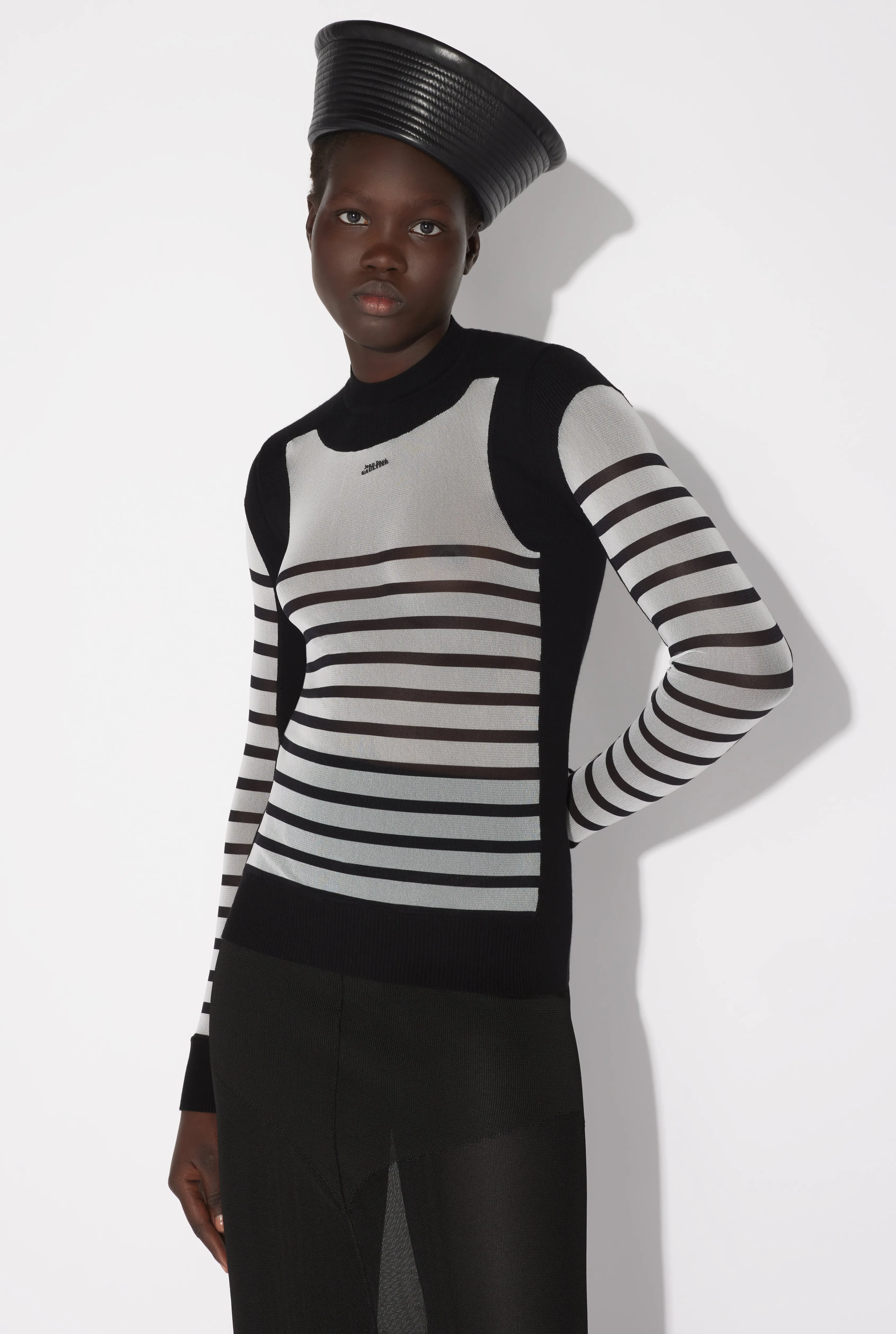 Jean Paul The Bi-Material Marinière Sweater White/Black Online