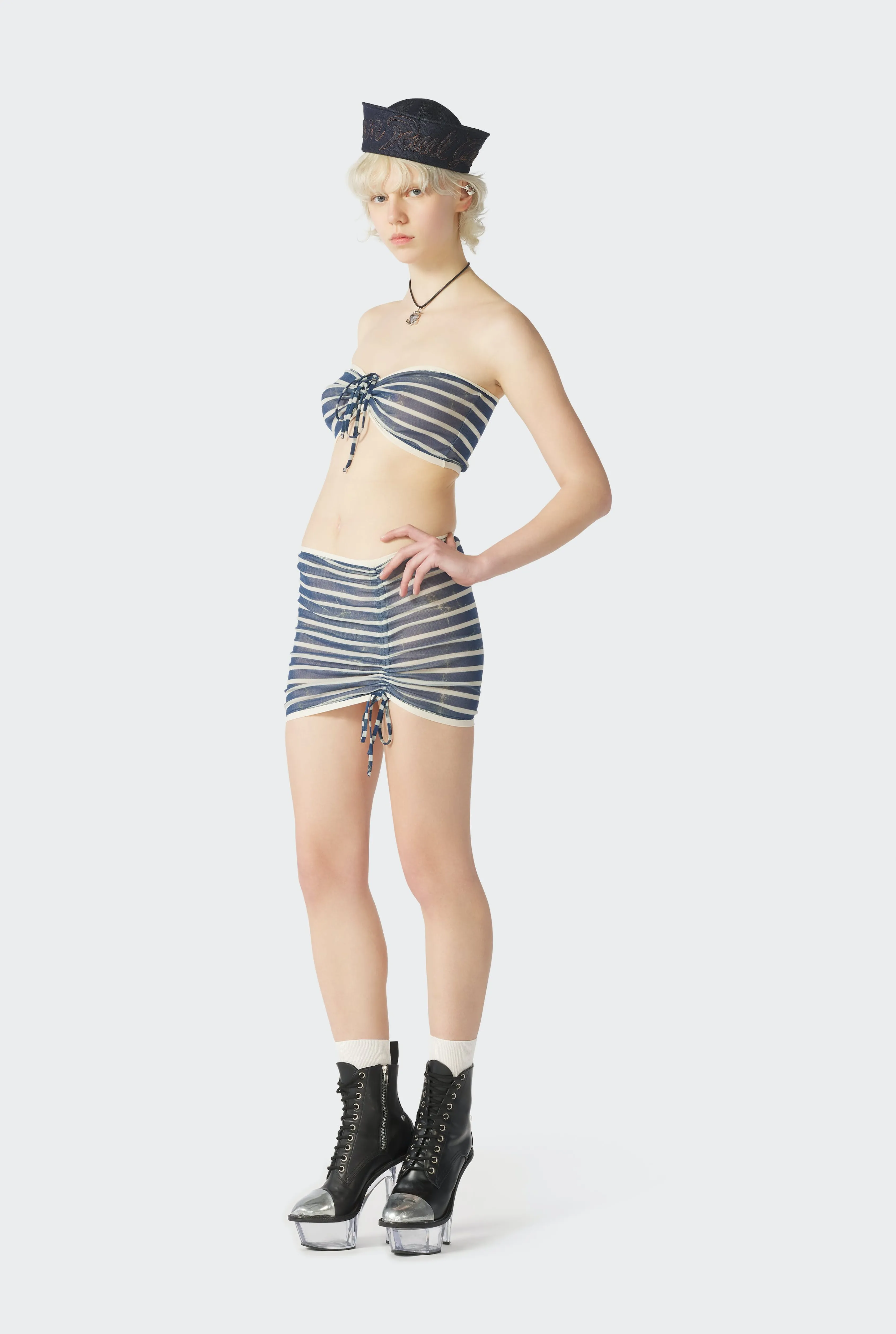 Jean Paul The Blue “Crackling” Sailor Bandeau Ecru/Blue Shop