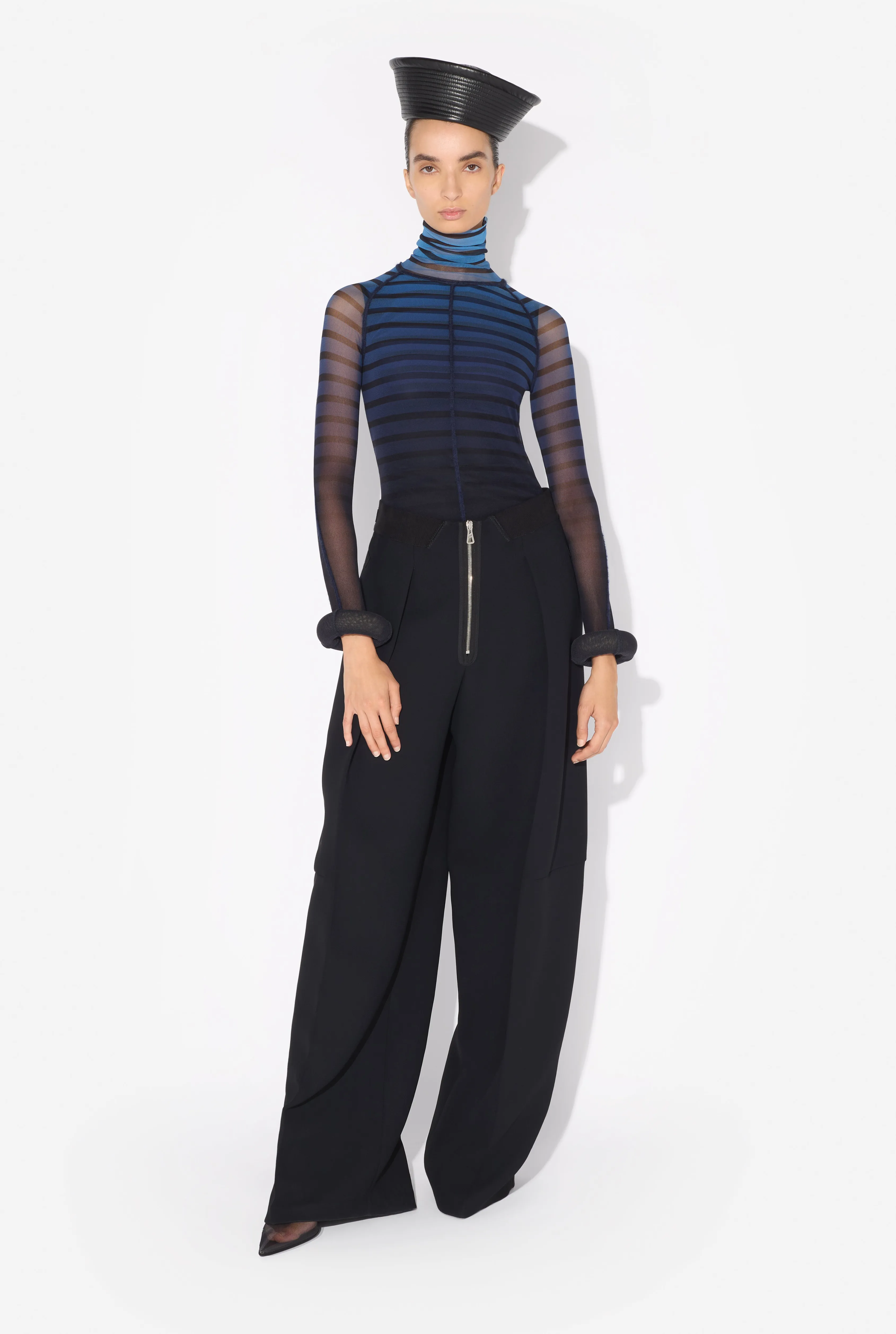 Jean Paul The 3D Striped Top Noir/Marine/Bleuclair Cheap