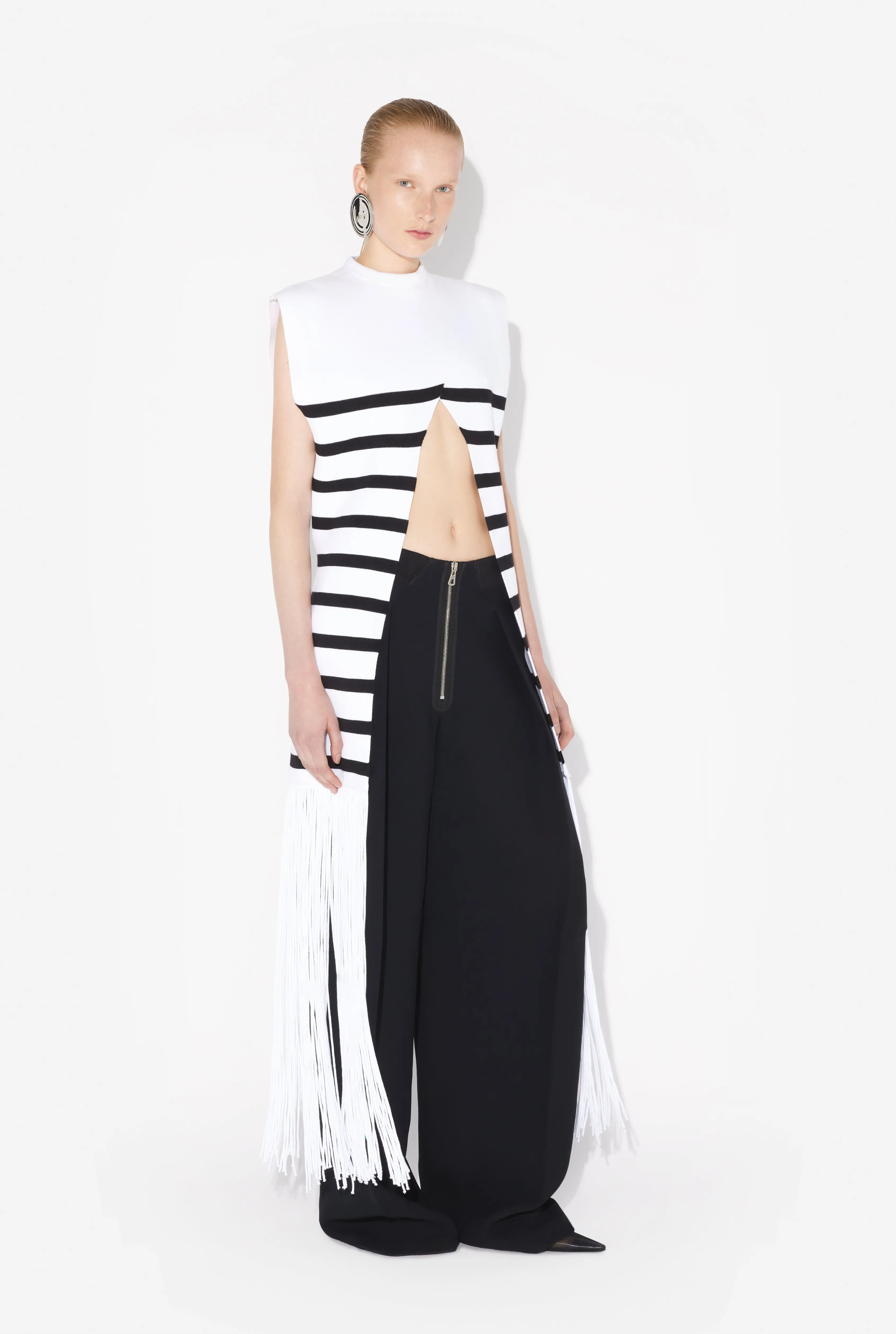 Jean Paul The Fringed Marinière Top White/Black Online