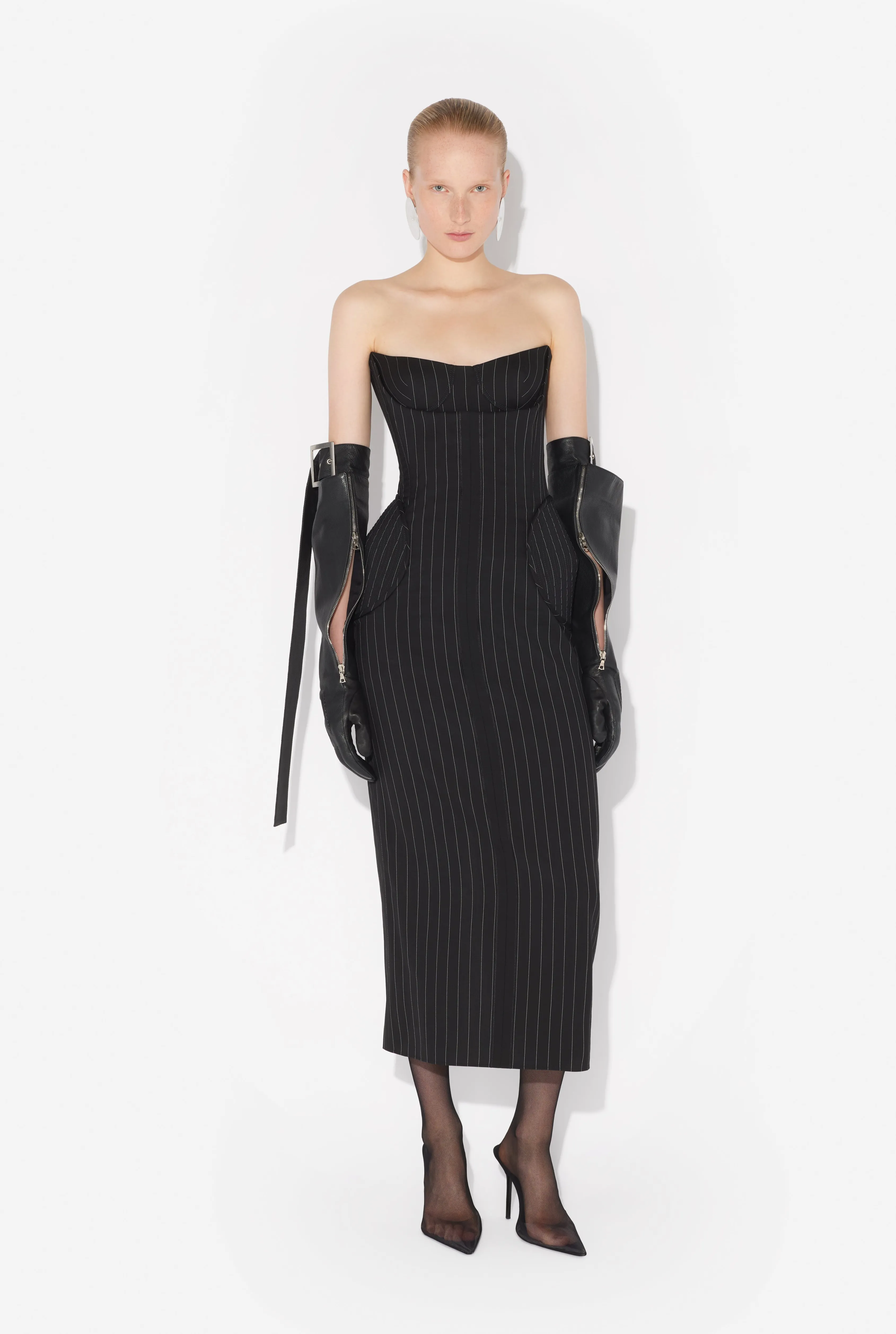 Jean Paul The Long Bustier Dress Black/White Sale