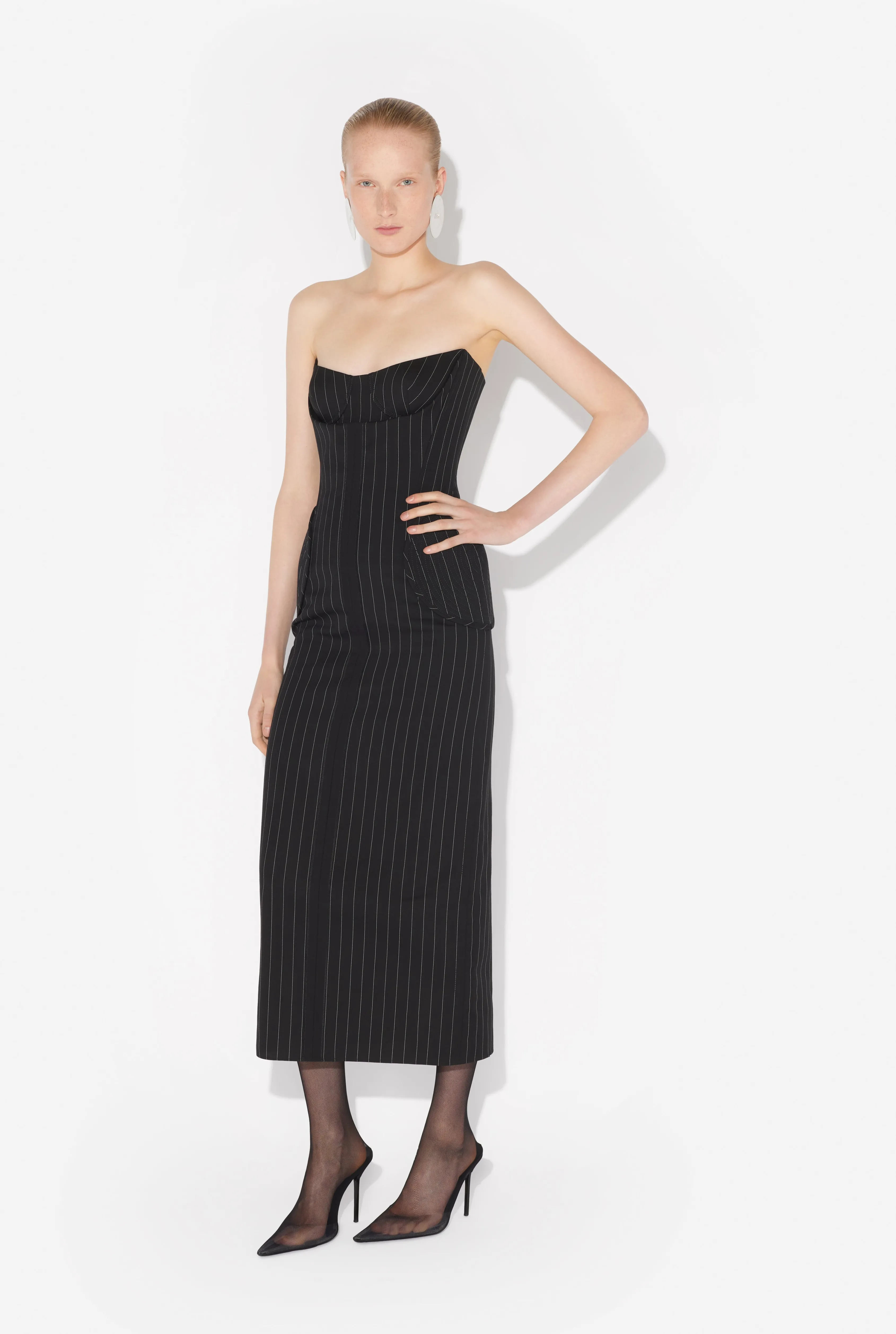 Jean Paul The Long Bustier Dress Black/White Sale