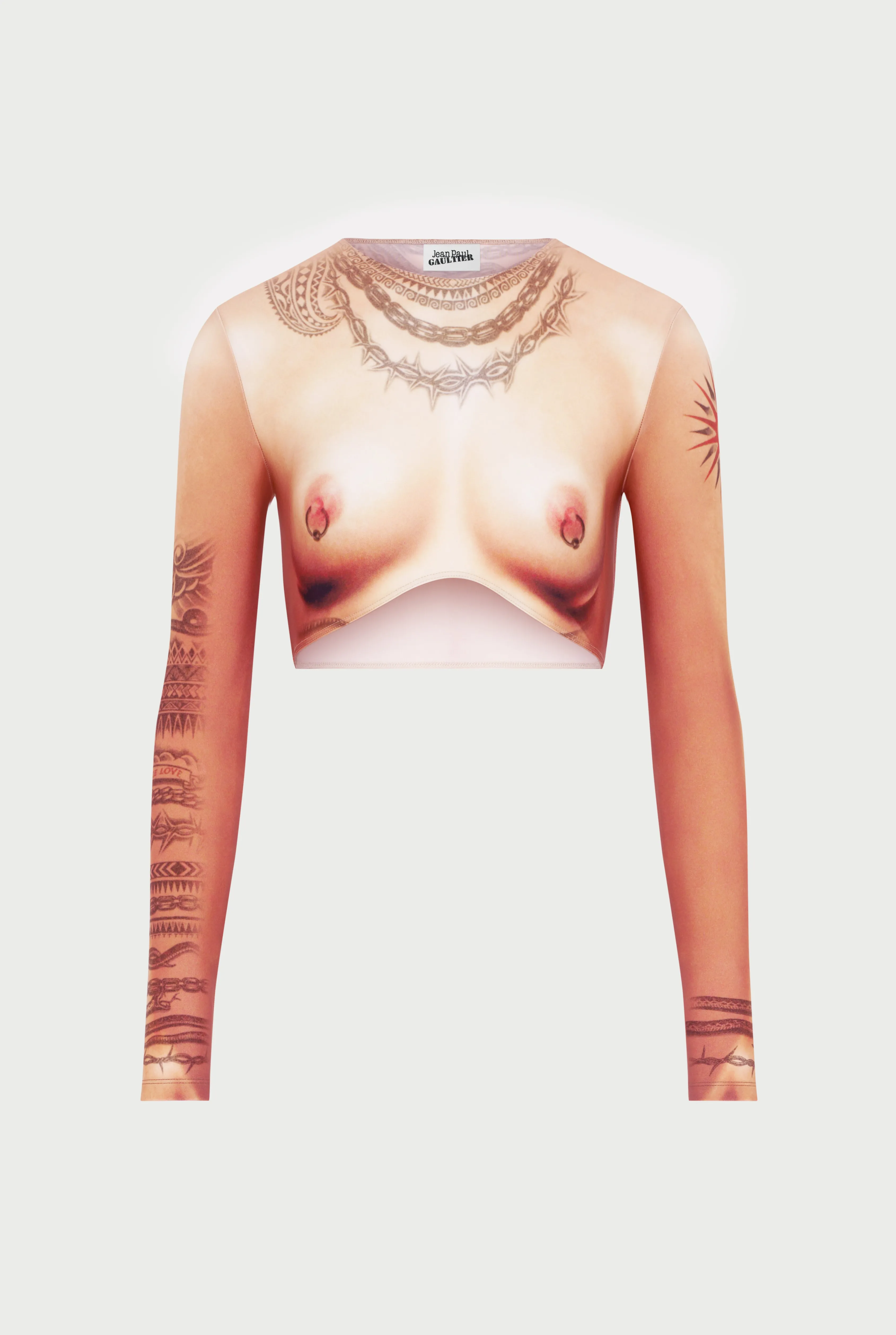 Jean Paul The Nude Body Tattoo Crop Top LightNude Best Sale