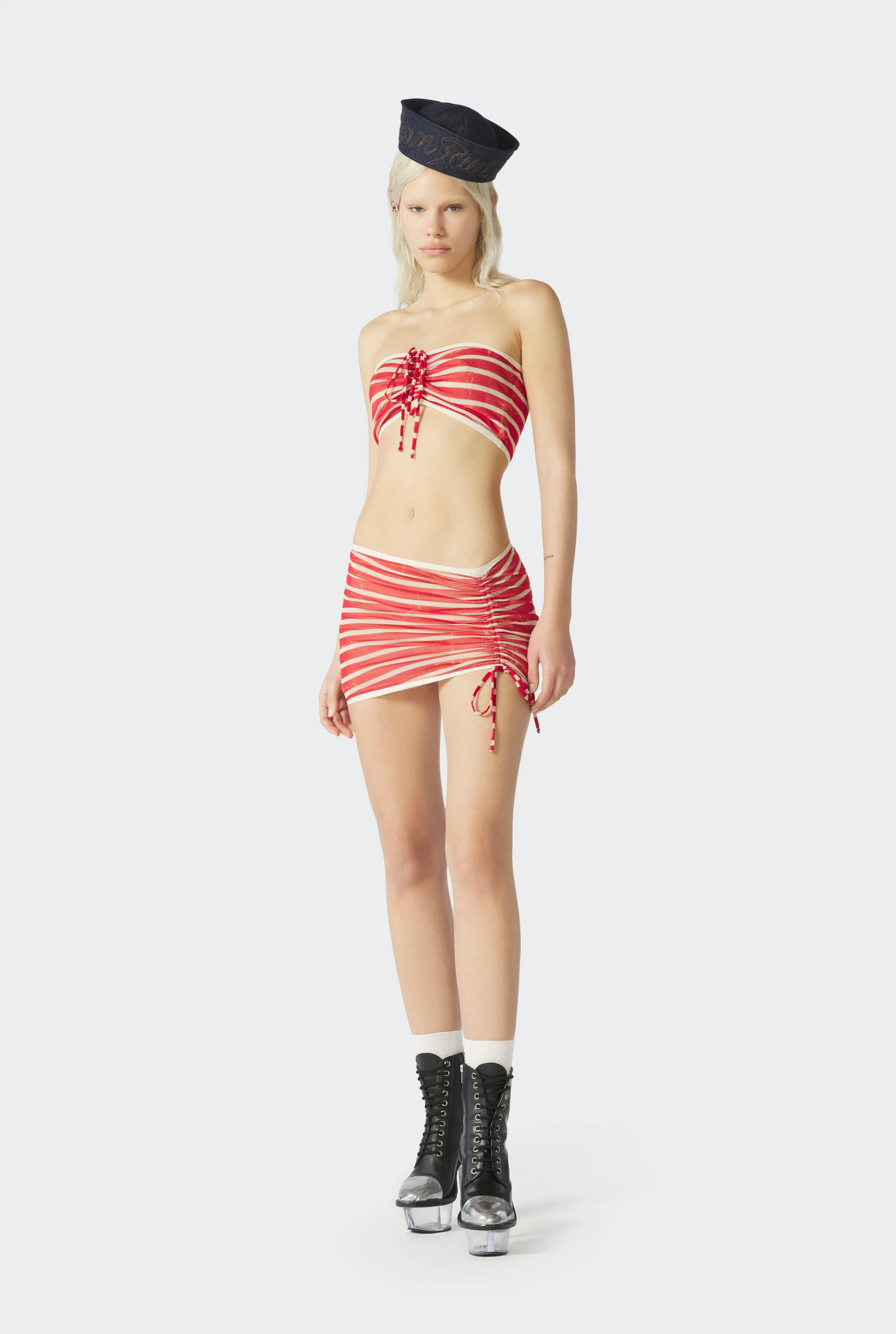 Jean Paul The Red “Crackling” Sailor Bandeau Ecru/Red Shop