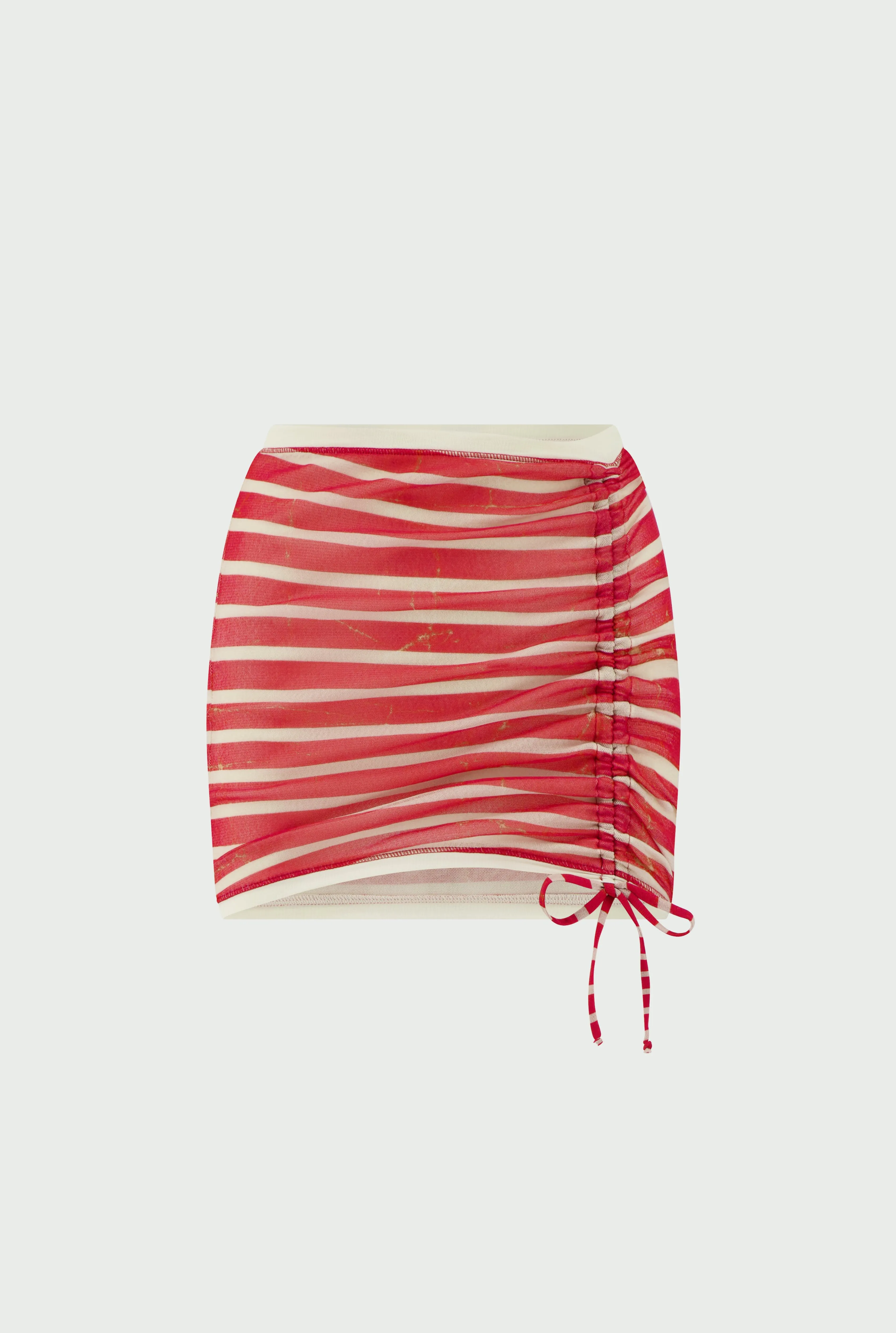 Jean Paul The Red “Crackling” Sailor Mini Skirt Ecru/Red Hot