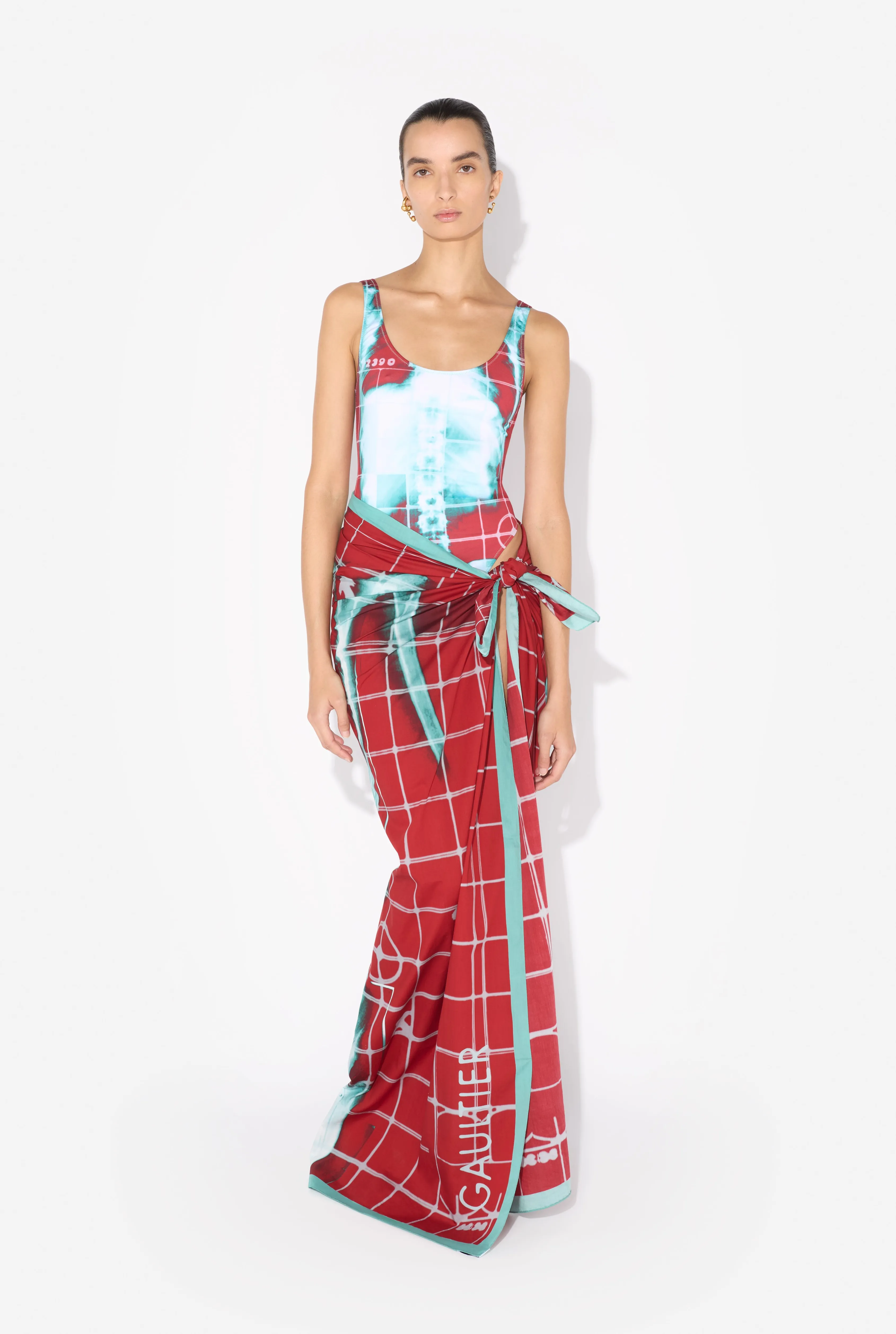 Jean Paul The Red Squeletor Sarong Rouge/BleuCanard Outlet