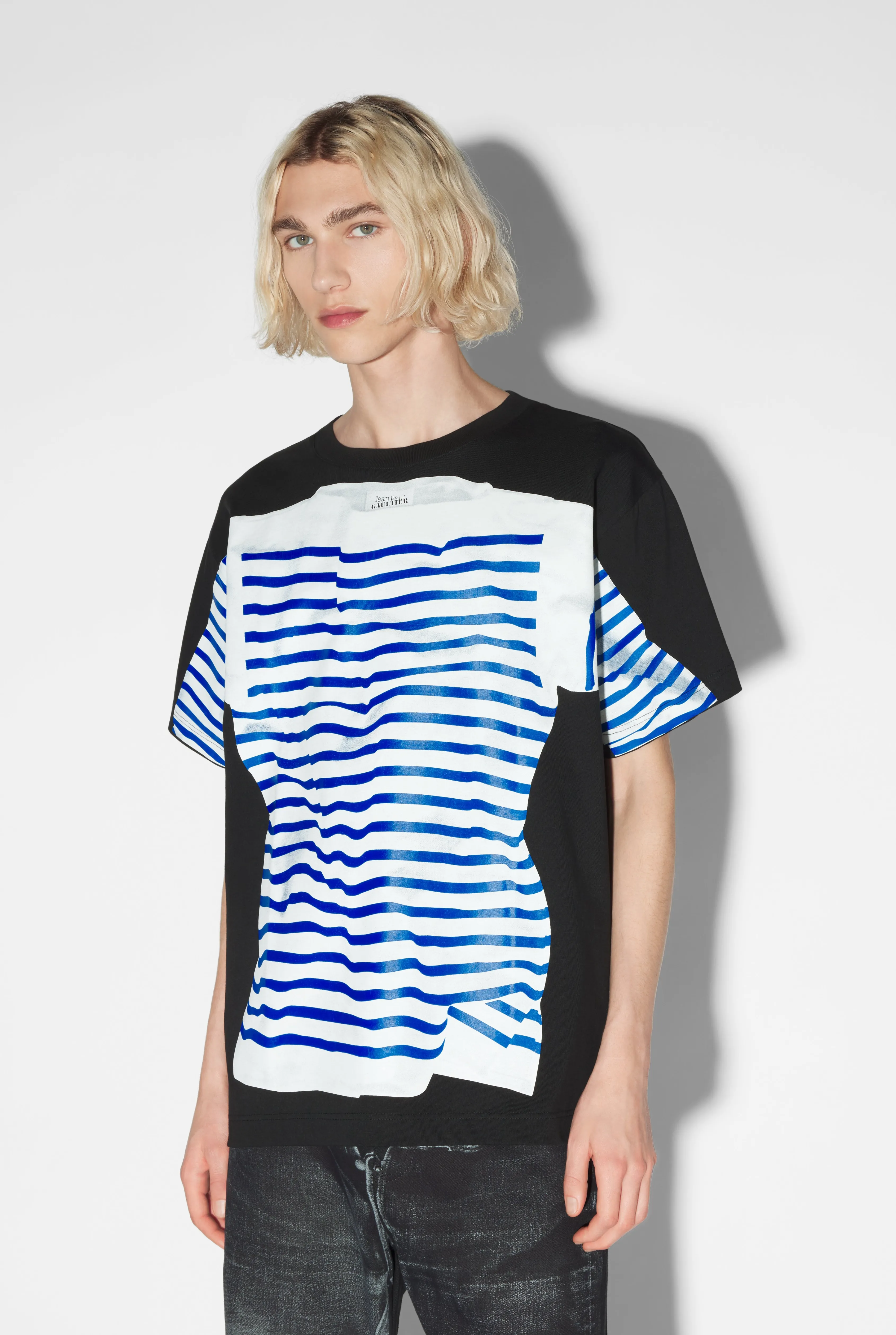 Jean Paul The sailor trompe l'oeil T-Shirt Black/White/Navy Discount