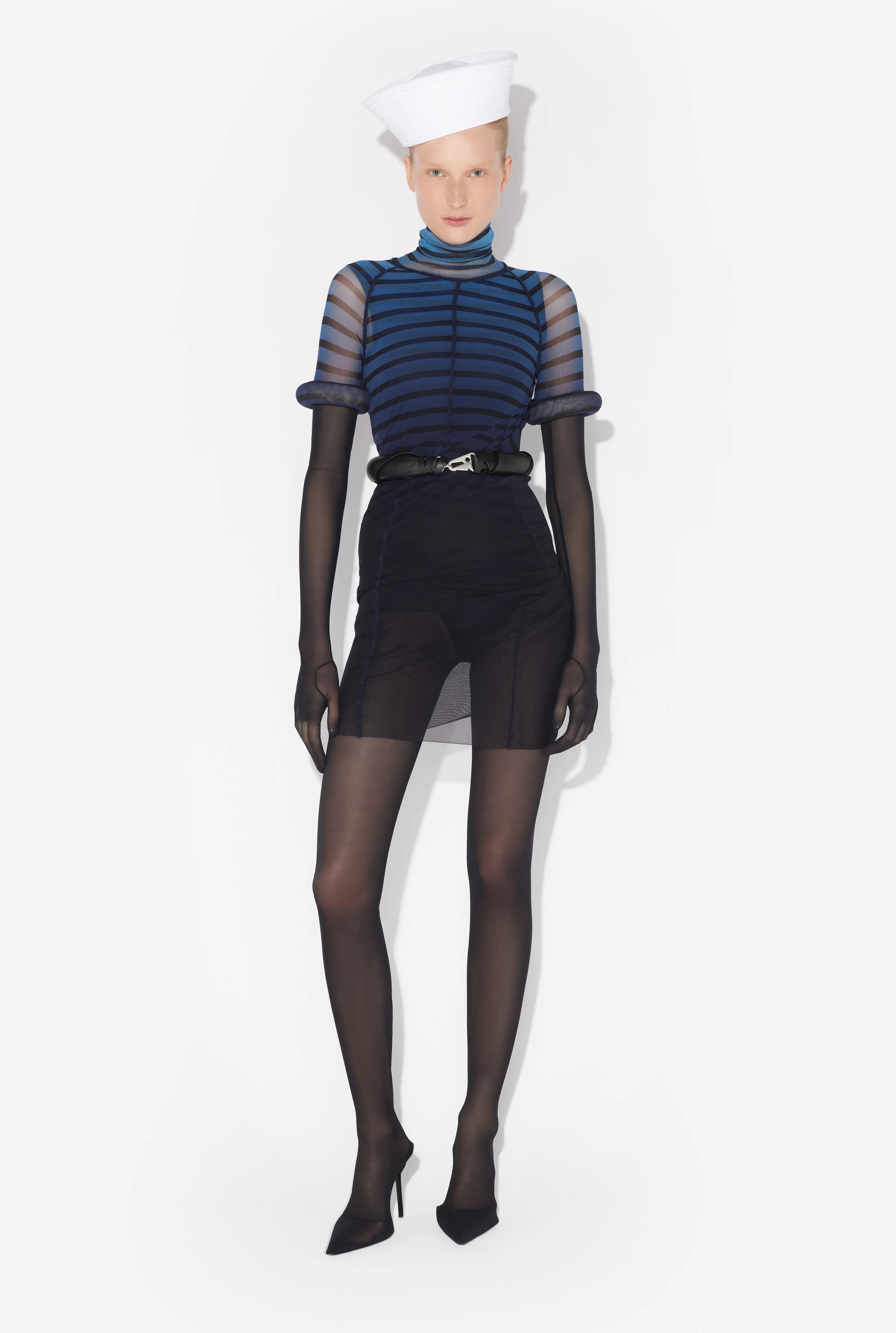 Jean Paul The Short 3D Striped Dress Noir/Marine/Bleuclair Discount