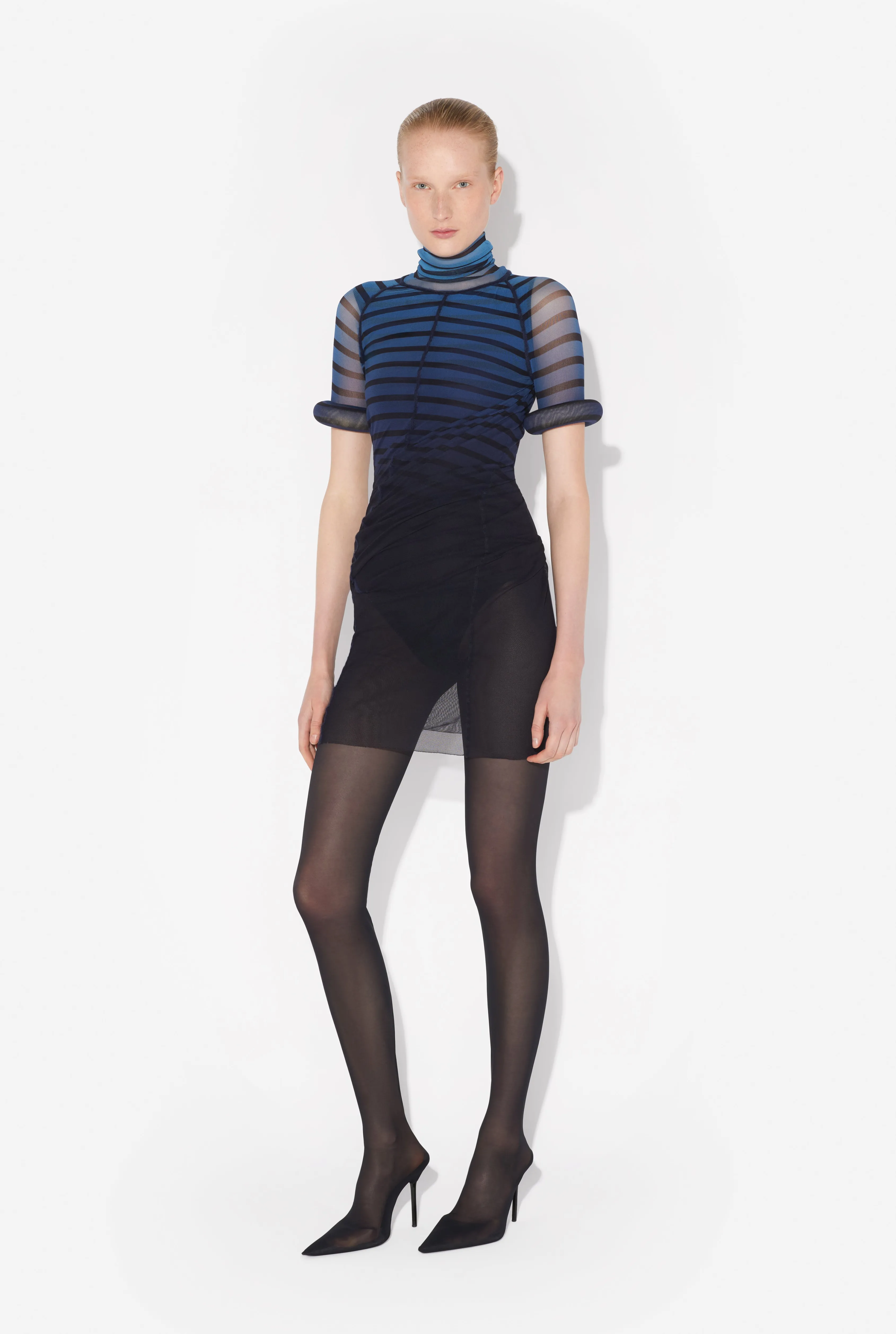 Jean Paul The Short 3D Striped Dress Noir/Marine/Bleuclair Discount