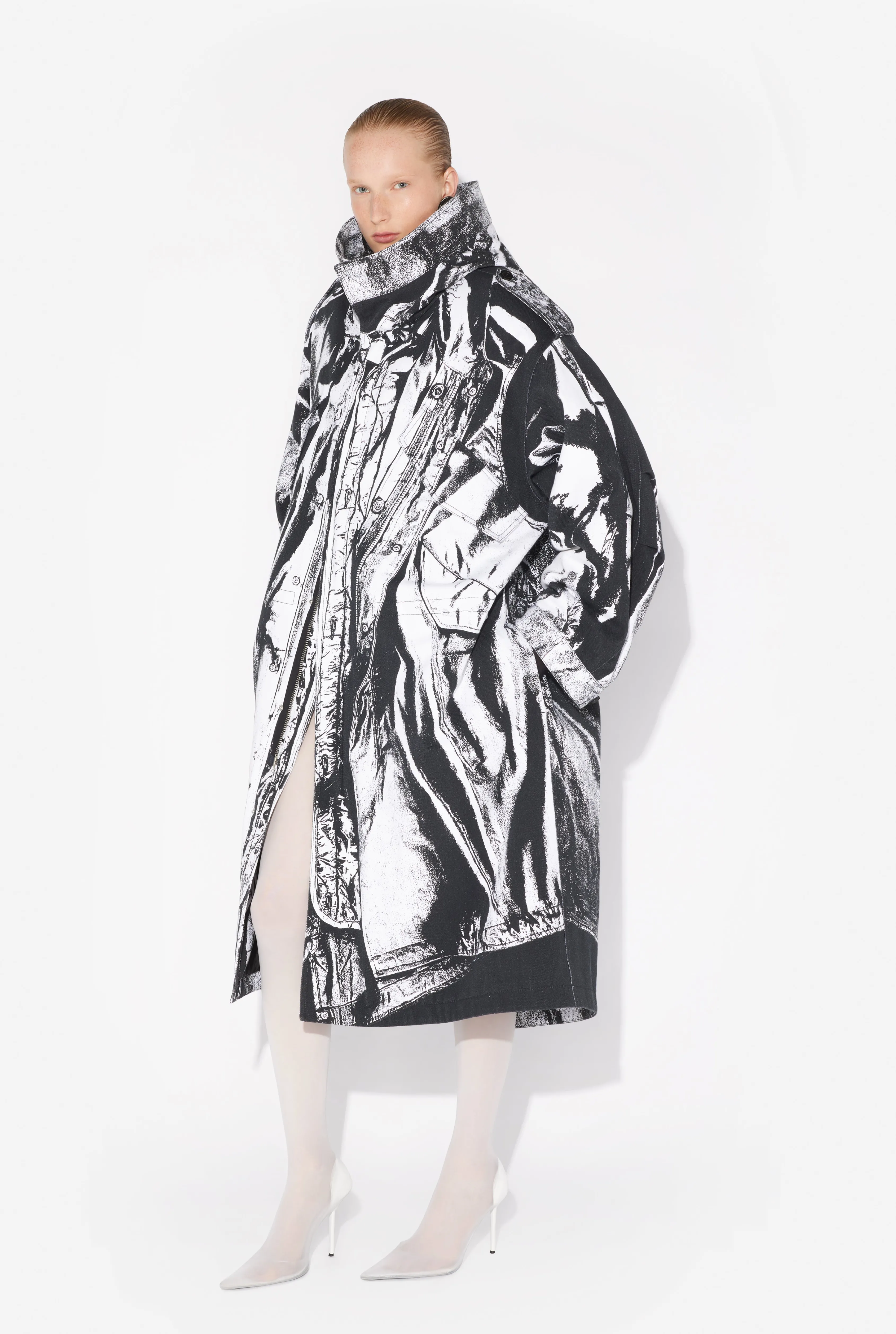 Jean Paul The Trompe-L’Œil Parka Black/White Best